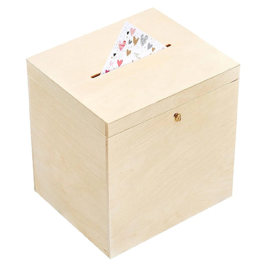 Houten Enveloppendoos / Huwelijkskaartenbox met Slot
